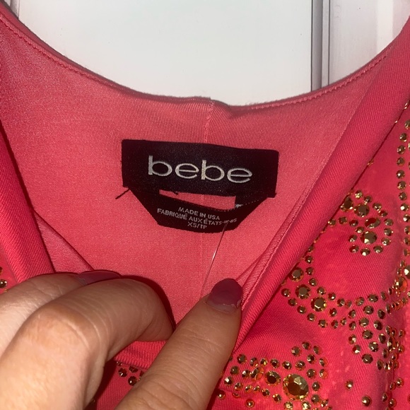 Bebe pink dress with gold beading - Picture 3 of 6